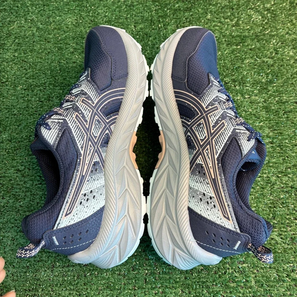 ASICS Gel-Venture 9 Trail Running AmpliFoam Ortholite Shoes Navy Blue Womens 8